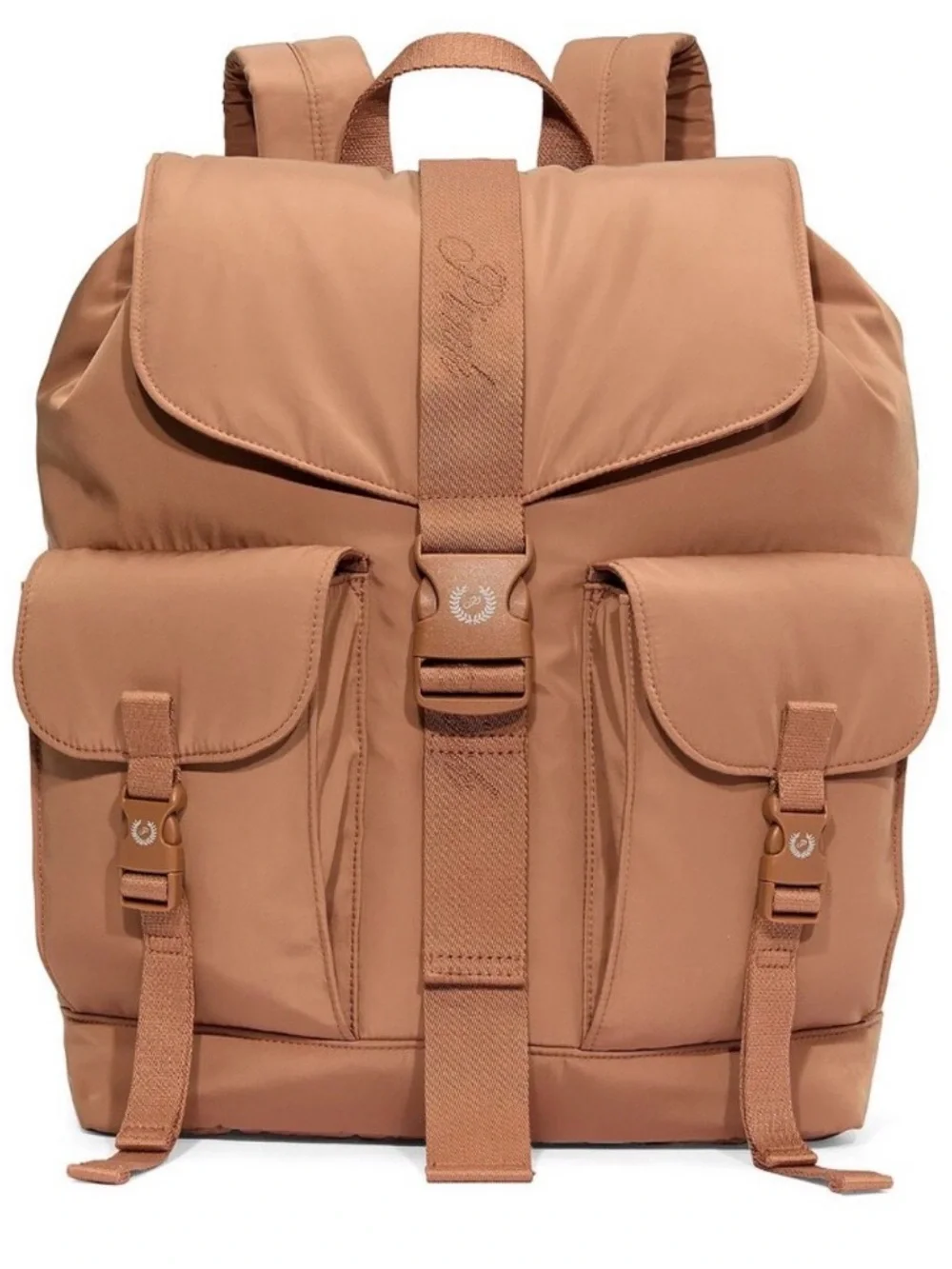 VICTORIA'S SECRET PINK NYLON CARGO BACKPACK FULL SIZE GYM SCHOOL BAG TOFFEE - Picture 2 of 13